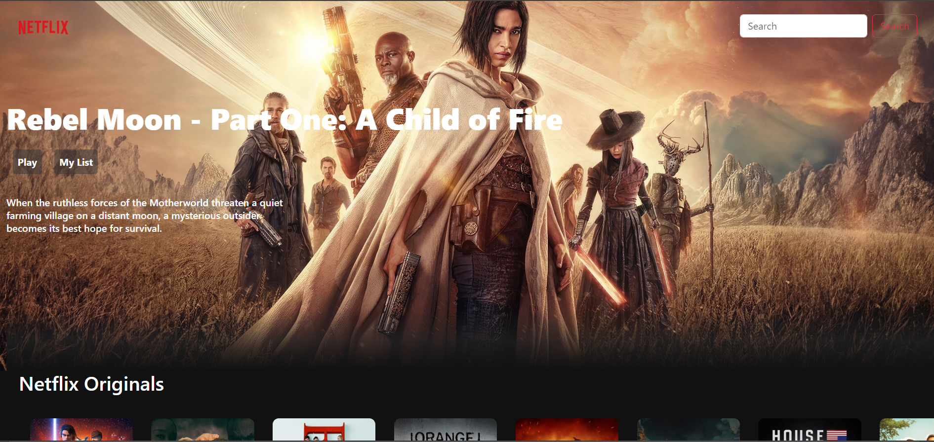 Netflix clone UI